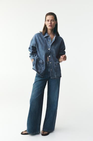JEANS ZW COLLECTION WIDE LEG CINTURA ALTA - Azul da Zara