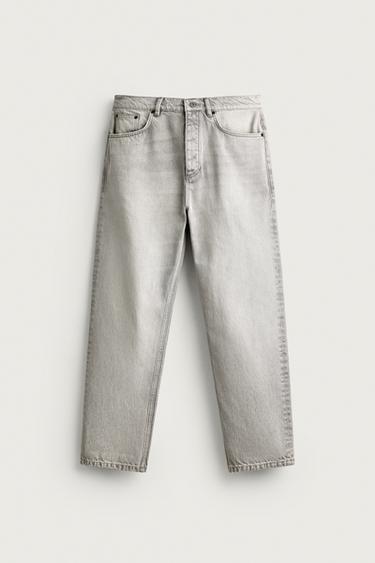 STRAIGHT ANKLE-FIT JEANS - Light grey by Zara