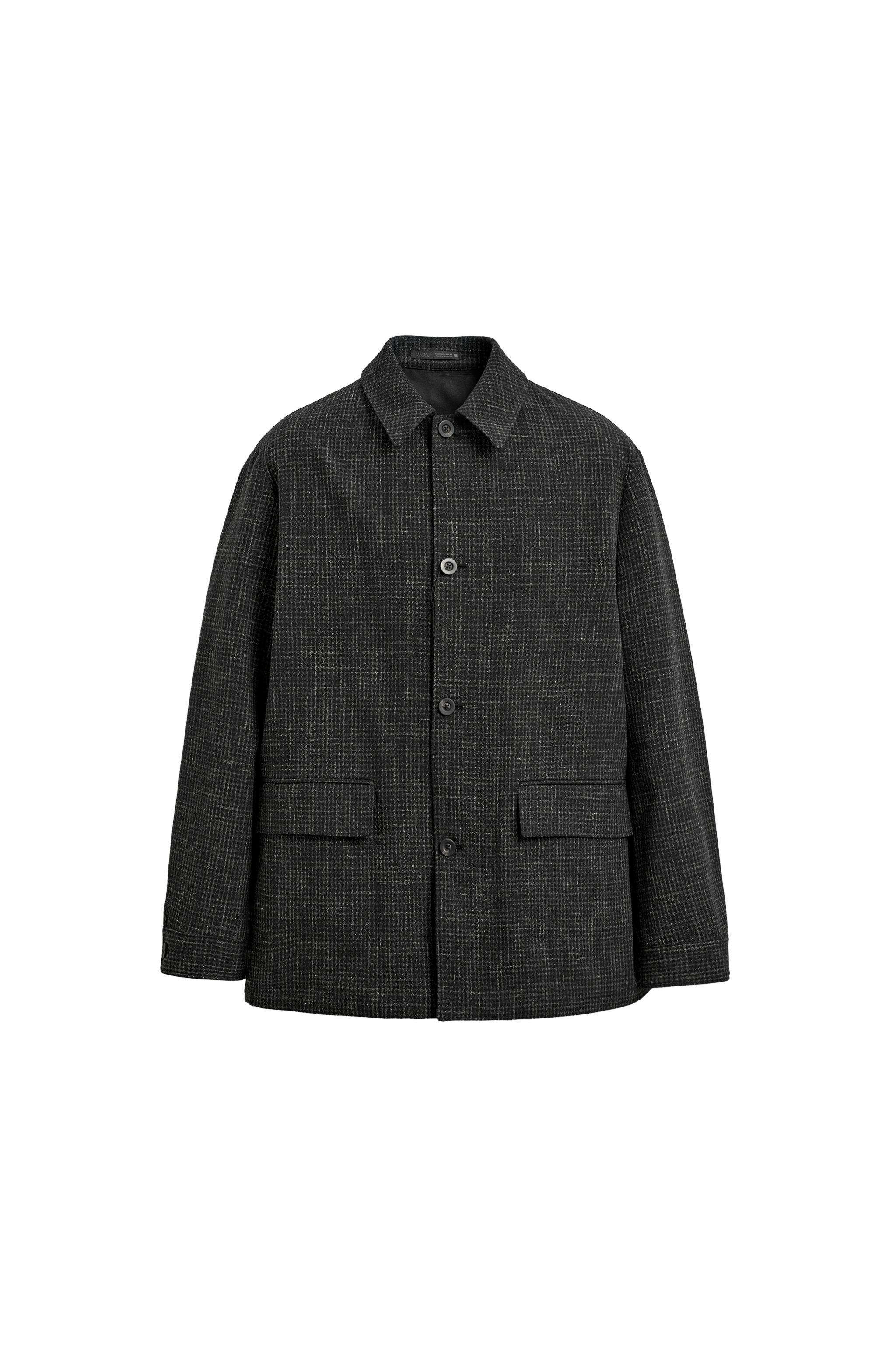 リラックスフィット ワッフルテクスチャーブレザー - ブラック | ZARA