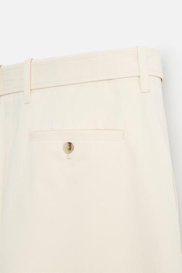 PANTALON STRAIGHT FIT À CEINTURE LIMITED EDITION - Écru de Zara - Image 10