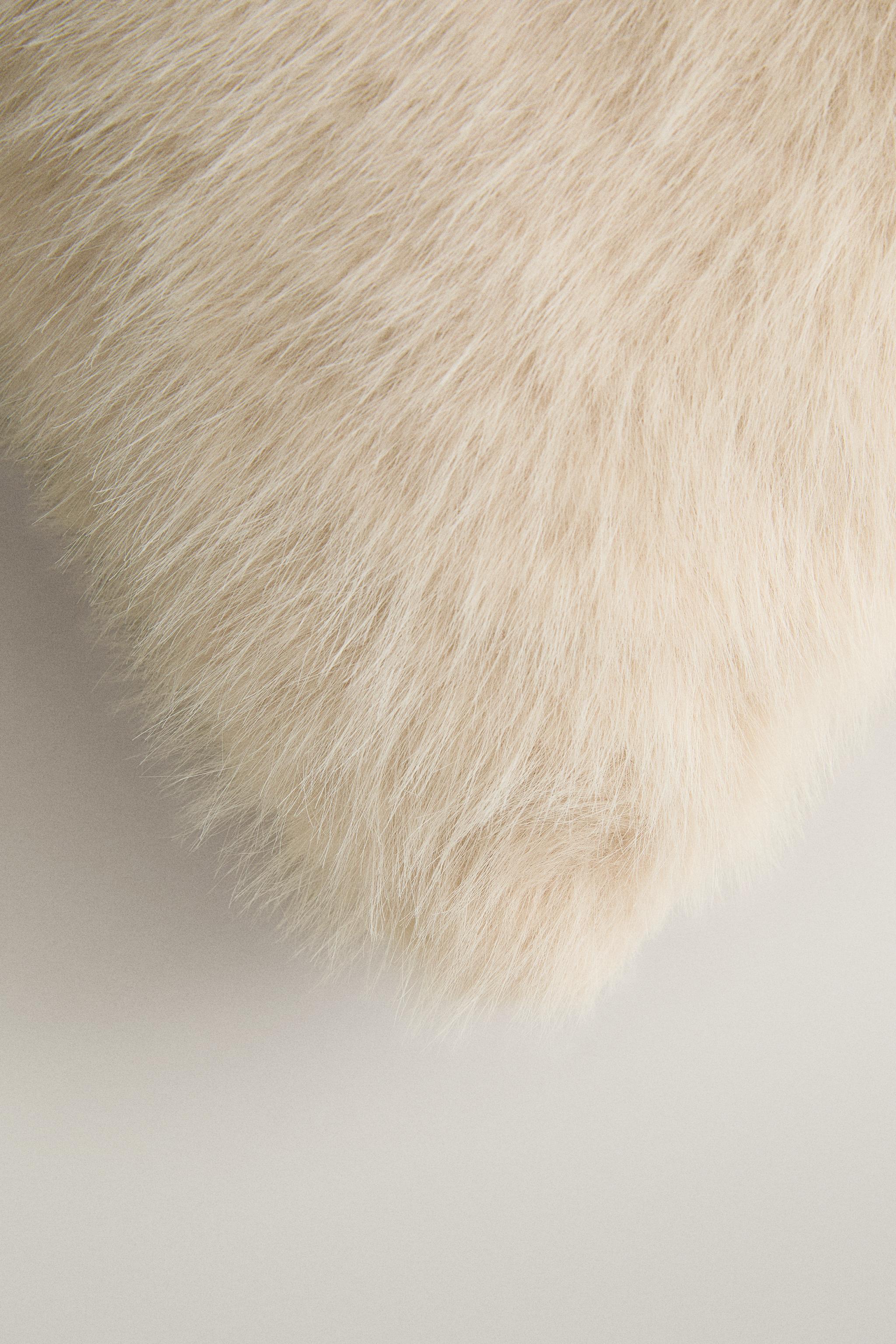 LONG FAUX FUR THROW PILLOW COVER