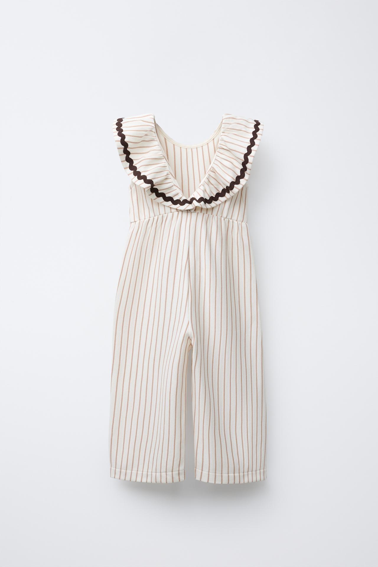 STRIPED SCALLOP JUMPSUIT