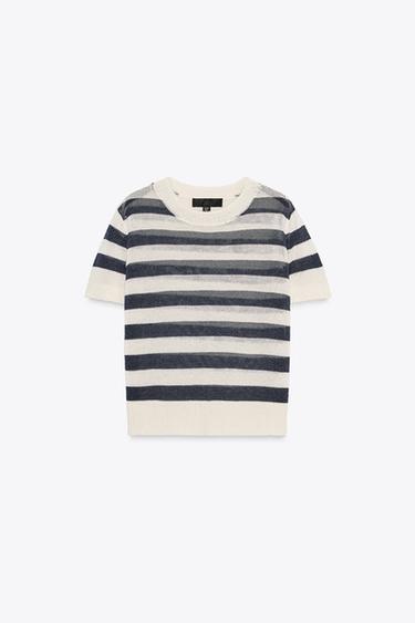 STRIPED SHORT SLEEVE JUMPER - striped by Zara