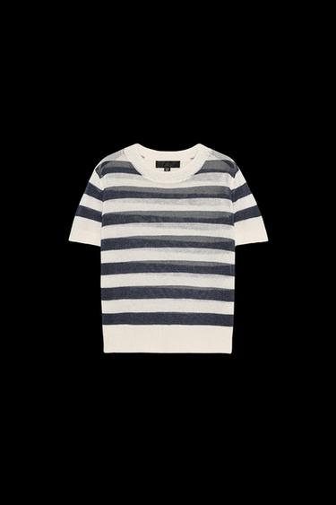 Zara STRIPED KNIT TOP - striped - Image 0