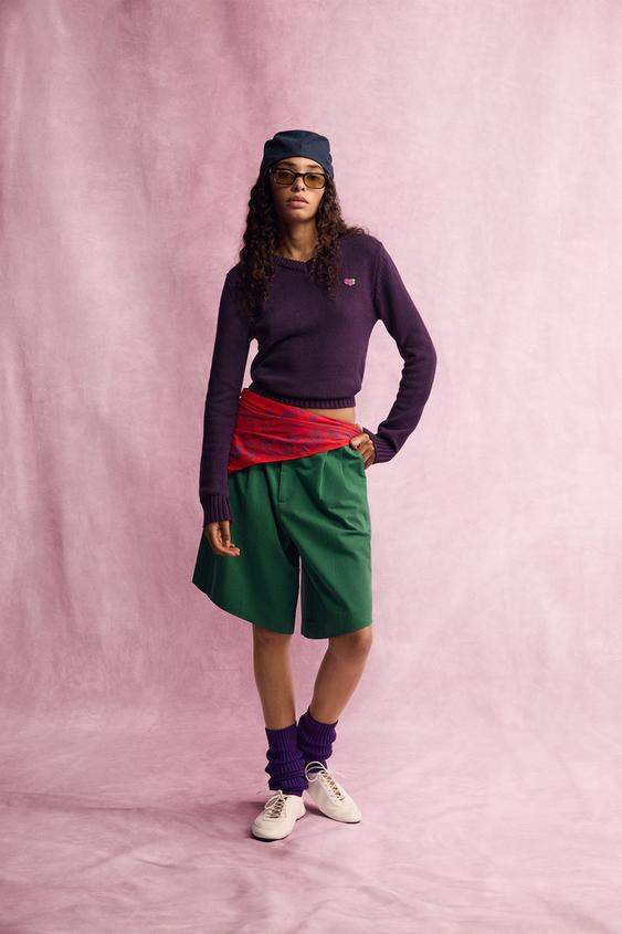 FRUIT OF THE LOOM™ PLEATED BERMUDA SHORTS - Green by Zara - Image 0