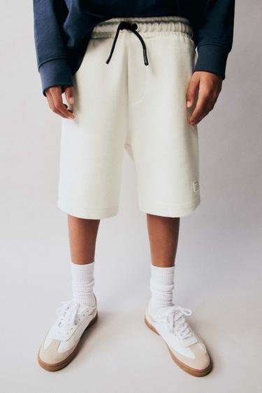 COMFORT PIQUÉ BERMUDA SHORTS - Light ecru by Zara
