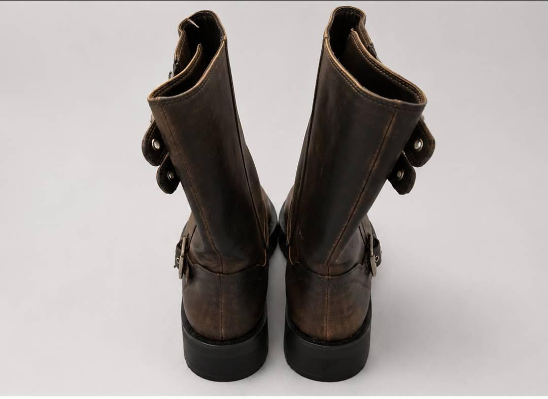 FLAT BIKER ANKLE BOOTS WITH BUCKLES - Image 3