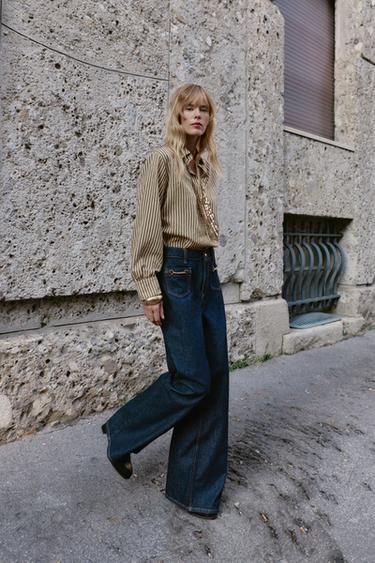 JEANS Z1975 WIDE LEG TIRO MEDIO CADENAS - Azul de Zara