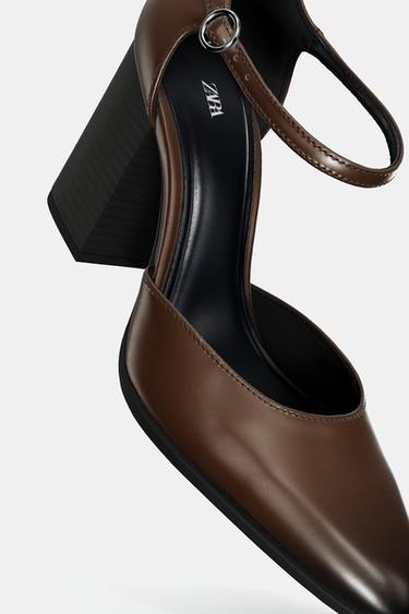 SALOMÉS À TALONS LARGES - Marron de Zara - Image 5