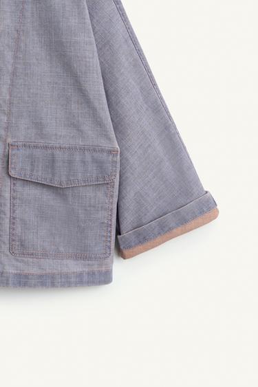 BLOUSON COL MANDARIN 16 - Bleu de Zara - Image 7