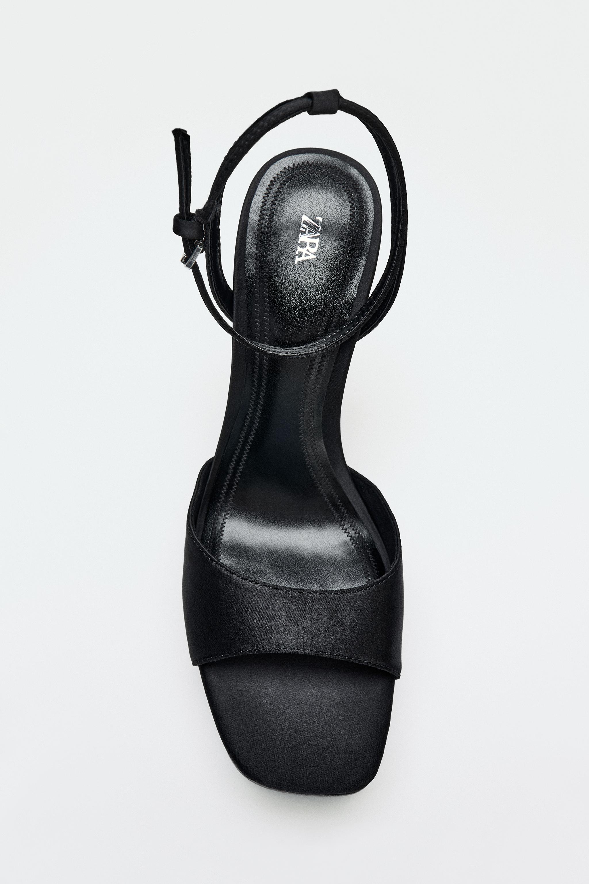 SATIN-EFFECT PLATFORM SANDALS