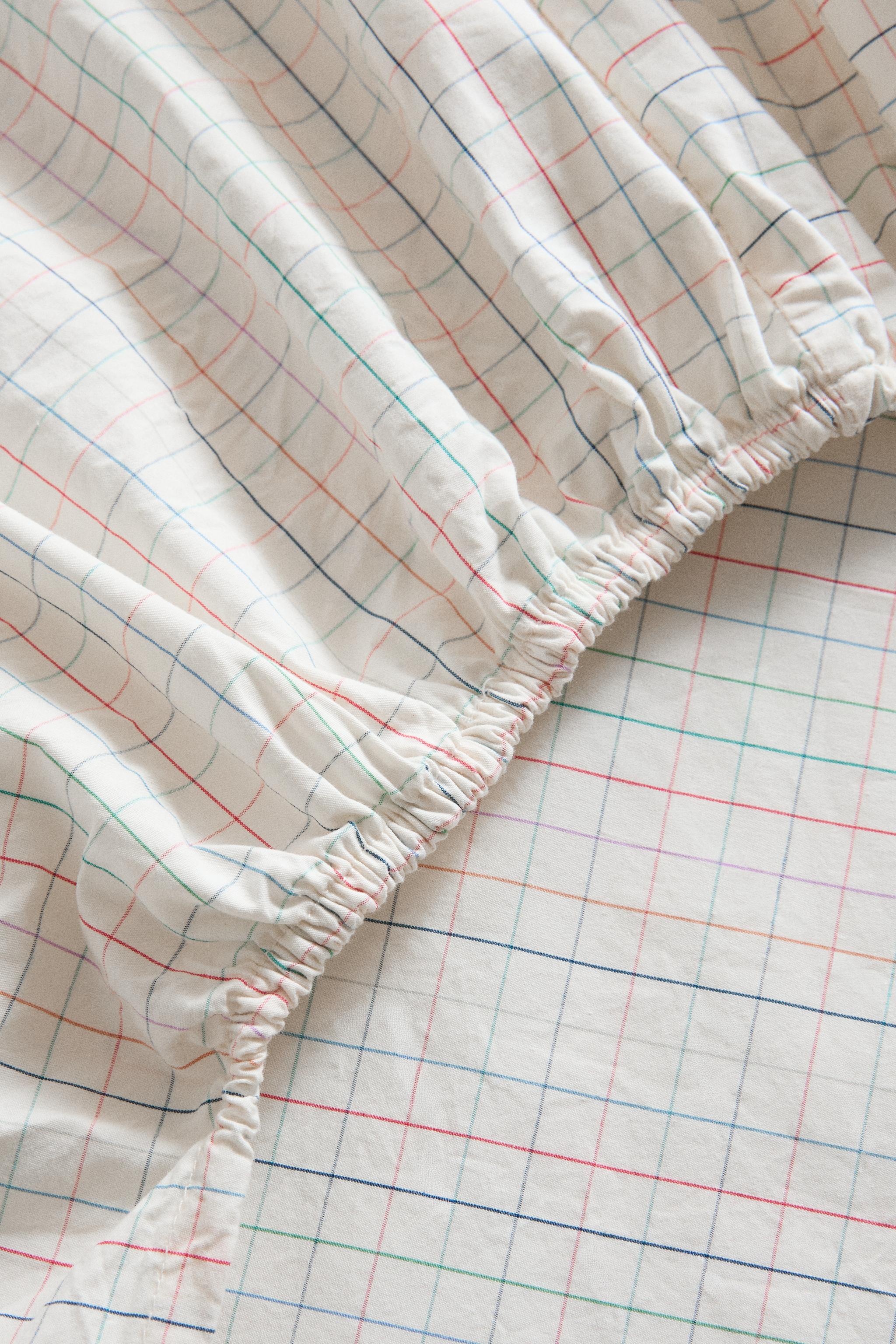 Zara KIDS' COTTON CHECKED FITTED SHEET — фото 4
