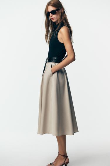 BELTED COMBINATION DRESS - Ecru / Black by Zara