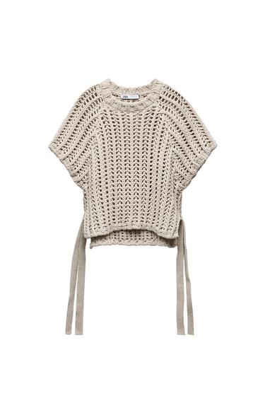 THICK KNIT TOP WITH SIDE TIES