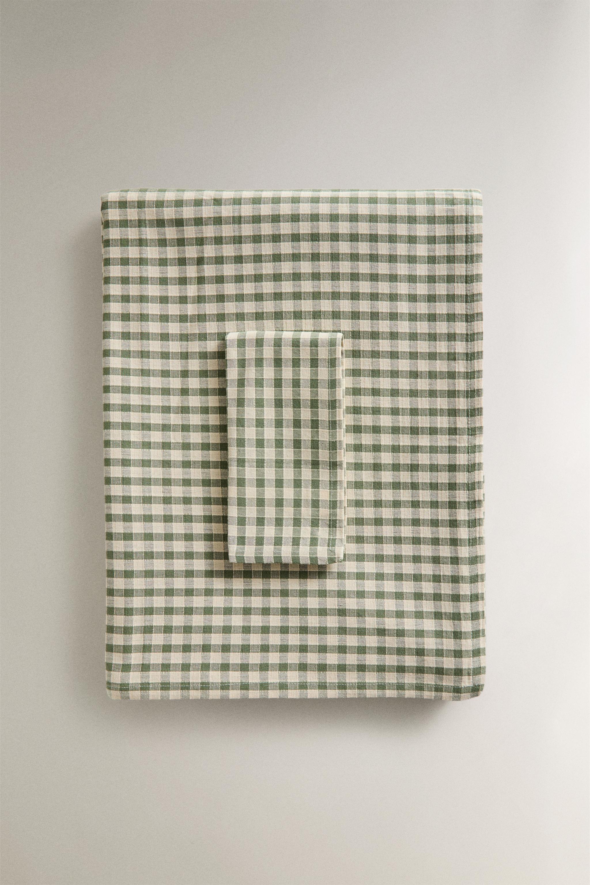 Zara CHECKED TABLECLOTH WITH TOPSTITCHING — фото 5