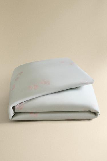 ENSEMBLE HOUSSE DE COUETTE ET TAIE D’OREILLER FLEUR - Vert d'eau de Zara - Image 4