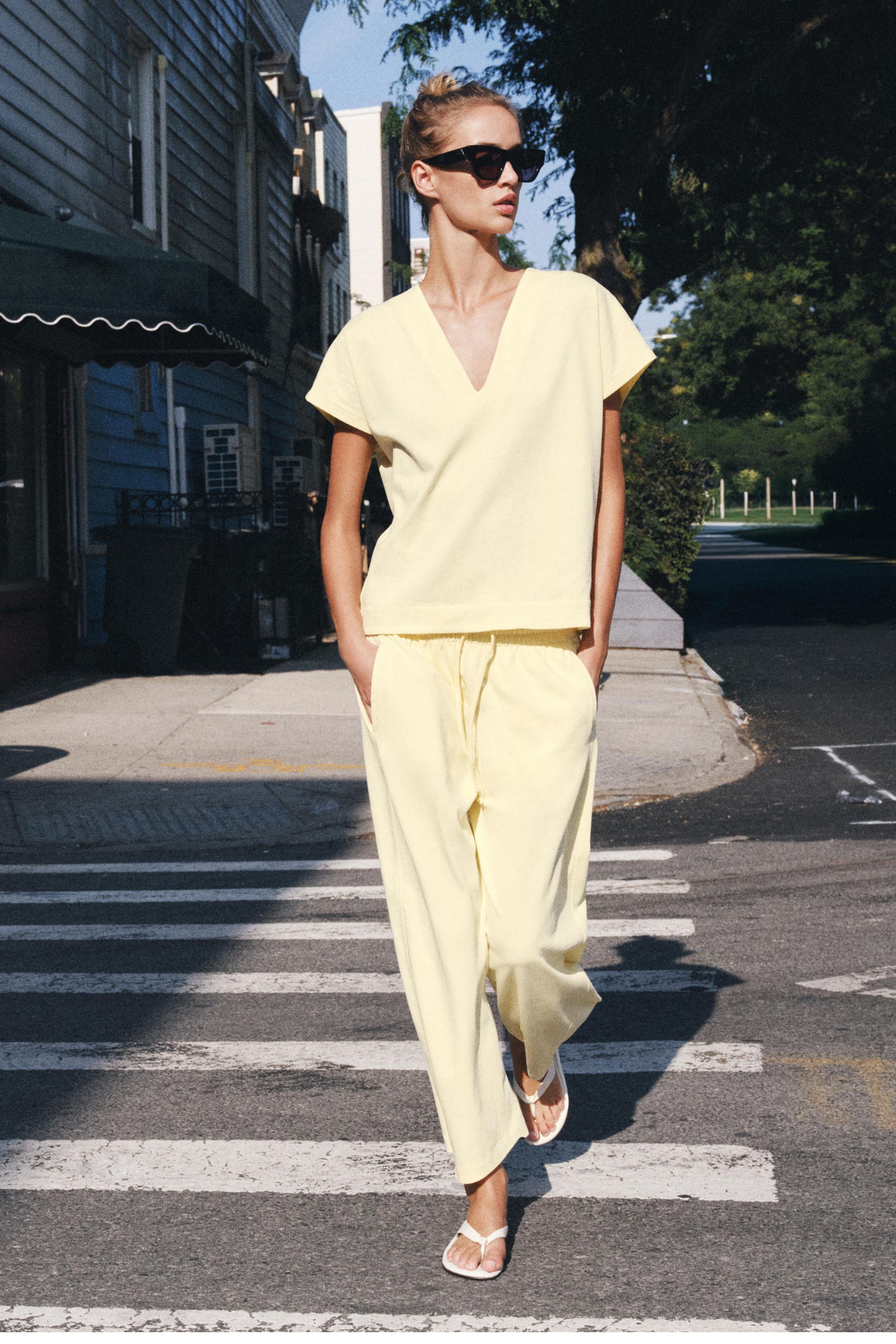 Zara V YAKA T-SHIRT görsel 3