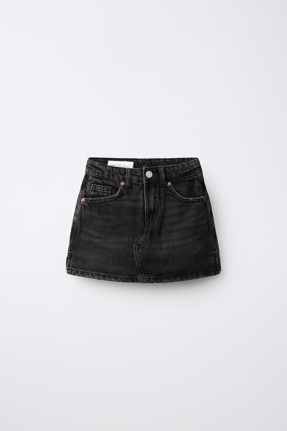 FALDA PANTALÓN DENIM - Negro de Zara - Imagen 0