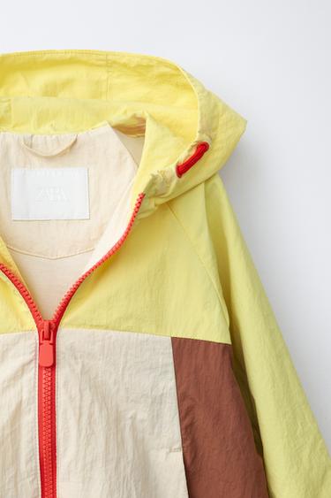 LIGHTWEIGHT COLOUR BLOCK RAINCOAT - Ecru/Yellow by Zara - Image 2