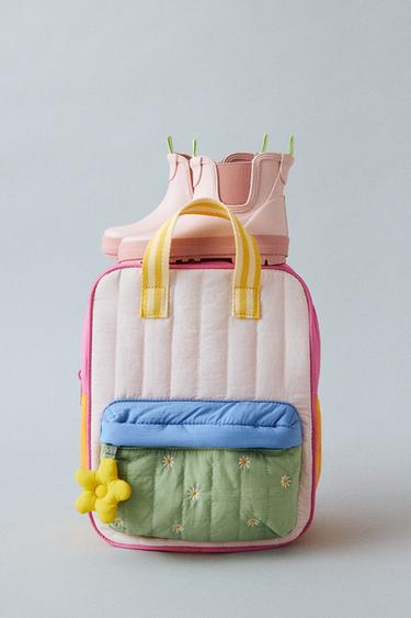 MULTICOLOURED FLOWER BACKPACK - Pink by Zara