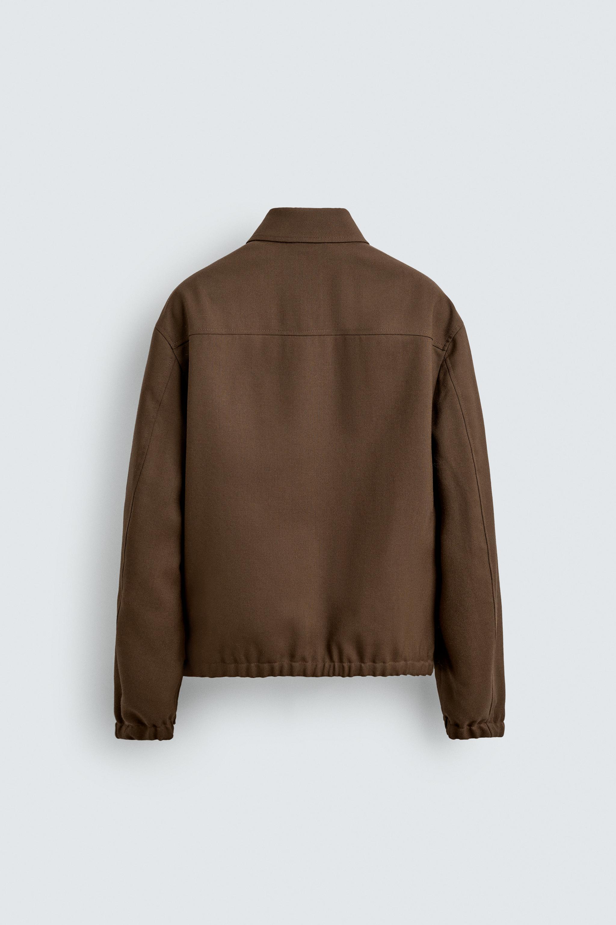 レギュラーフィット ウール100％ジャケット - ブラウン | ZARA Japan