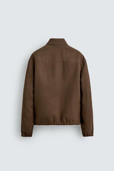 100% WOOL REGULAR FIT JACKET - Brown by Zara - Image 7