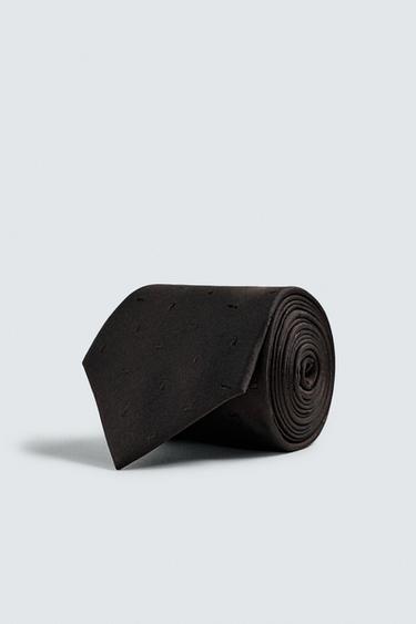 ГАЛСТУК ПЕЙСЛИ 100% ШЕЛК — КОРИЧНЕВЫЙ от Zara