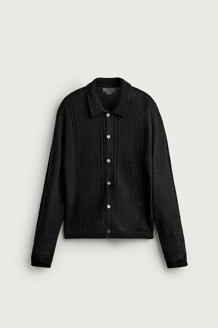 Cardigan estructura semitransparente