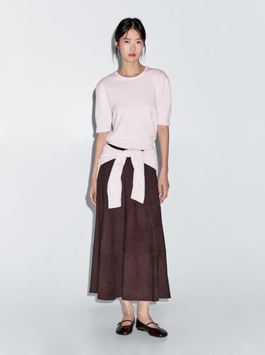 Zara Short sleeve wool blend sweater - Pink