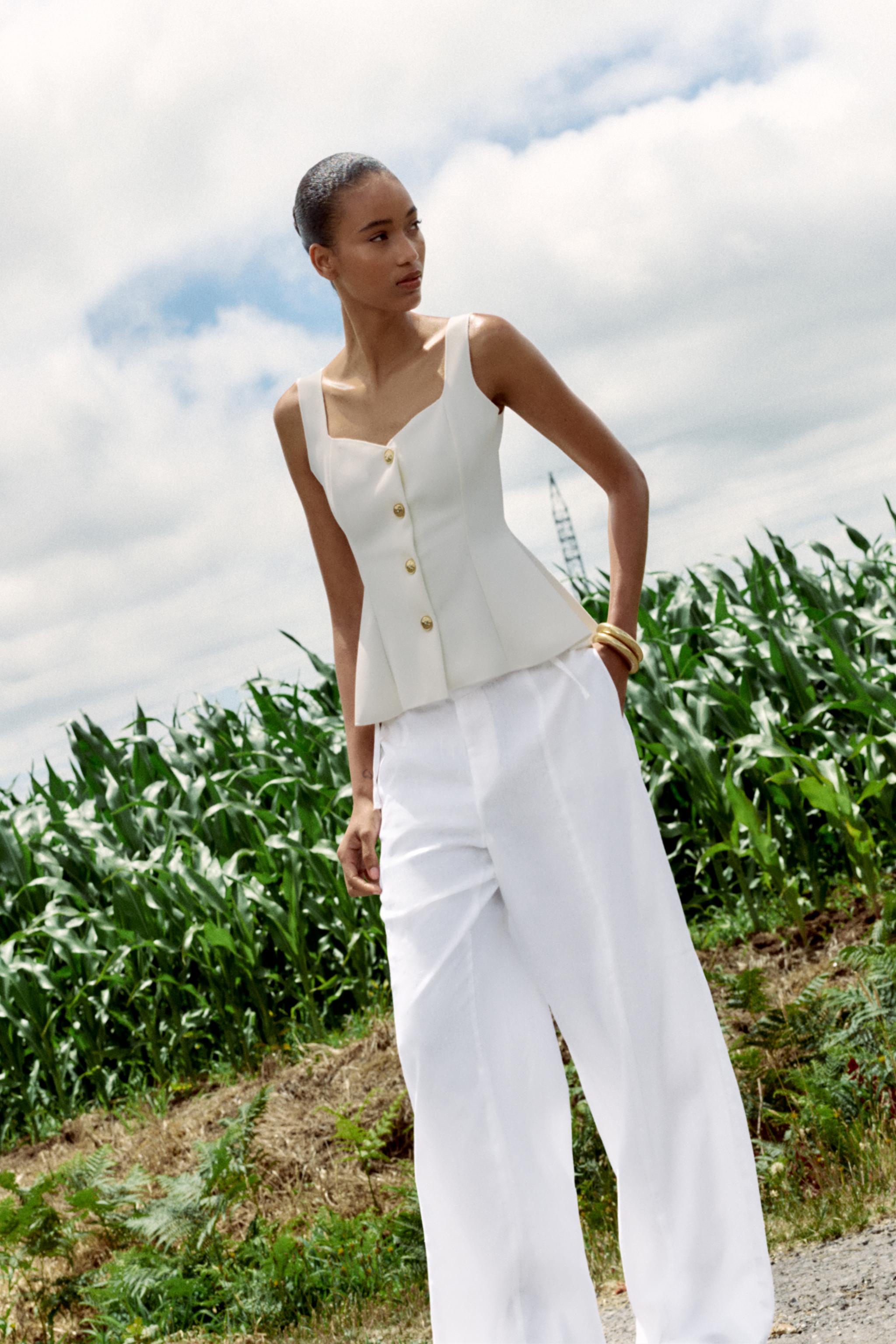 TOP GILET STRETCH PÉPLUM