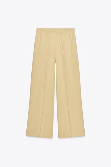 WIDE-LEG SEAM TROUSERS - Yellow by Zara - Image 7