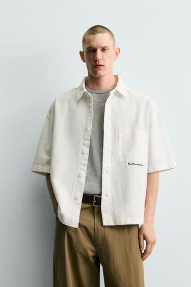 CAMICIA RELAX FIT STAMPA GOLF - Bianco di Zara