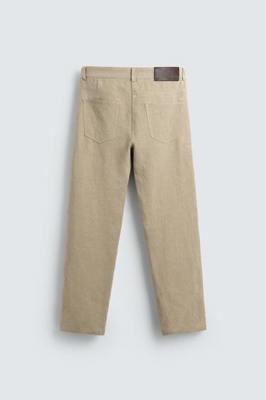PANTALON BALLON FIT 100% LIN - Marron clair de Zara - Image 7