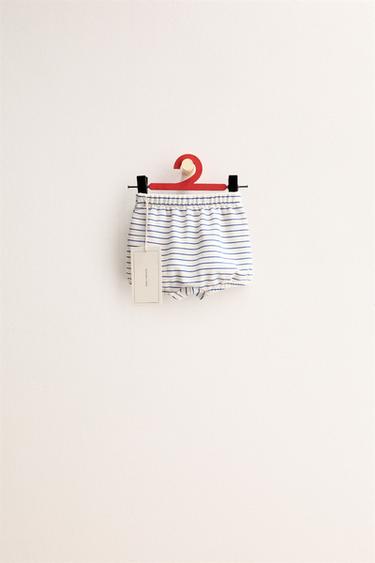 ZARA TIMELESS - BLOOMER À RAYURES - Écru / Bleu de Zara