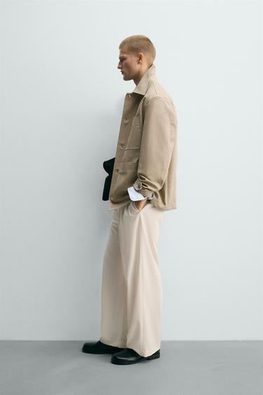 SURCHEMISE STRUCTURÉE SURPIQÛRES - Marron clair de Zara - Image 3