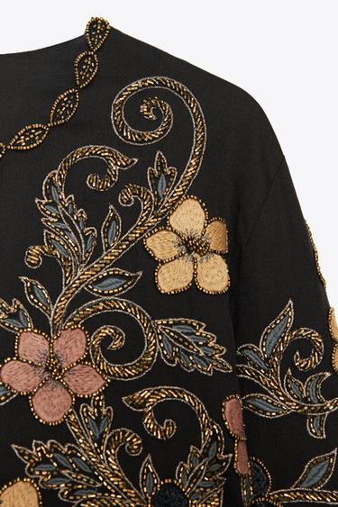 FLORAL EMBROIDERY JACKET ZW COLLECTION - Black by Zara - Image 5