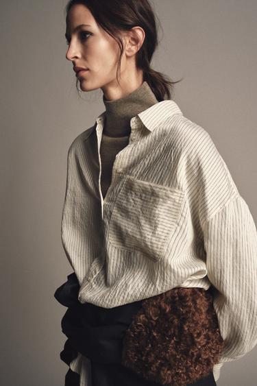 CHEMISE FLUIDE À RAYURES ZW COLLECTION - Blanc / Noir de Zara