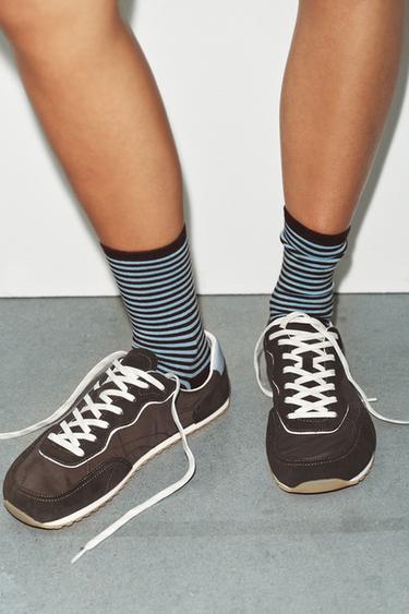 SEPATU KETS KOMBINASI BAREFOOT - Cokelat dari Zara