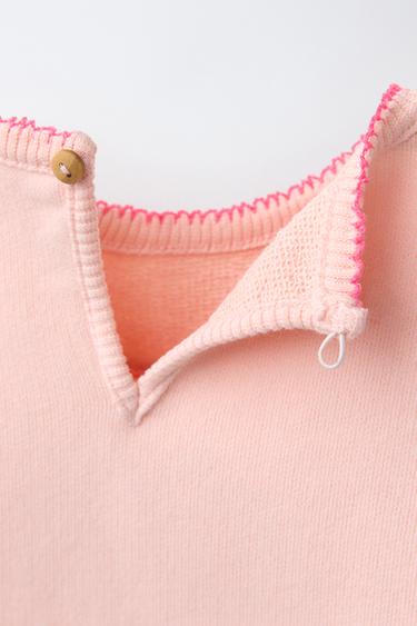 EMBROIDERED FLOWER SWEATSHIRT - Light orange by Zara - Image 3