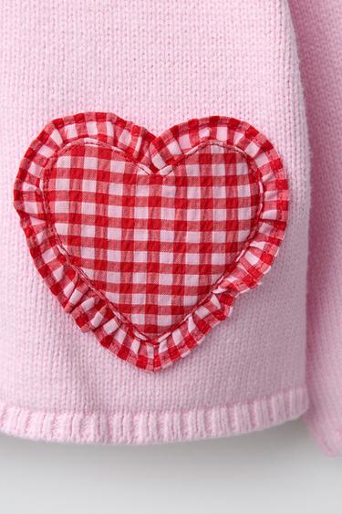 CARDIGAN WITH HEART POCKETS - Pink by Zara - Image 3