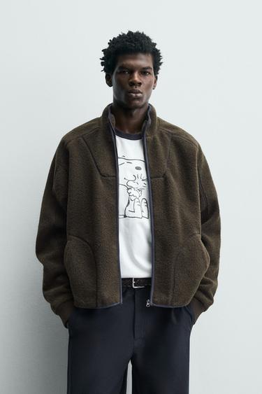FLEECE ZIP SWEATSHIRT - Brown by Zara