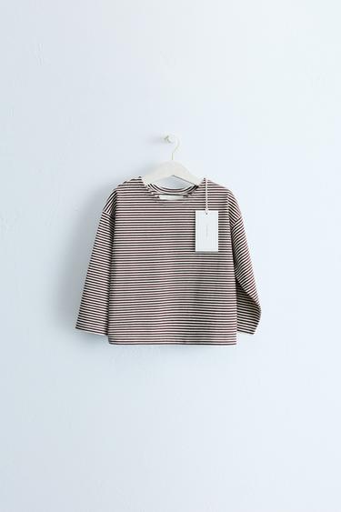 Zara ZARA TIMELESS STRIPE PRINT T-SHIRT - Brown