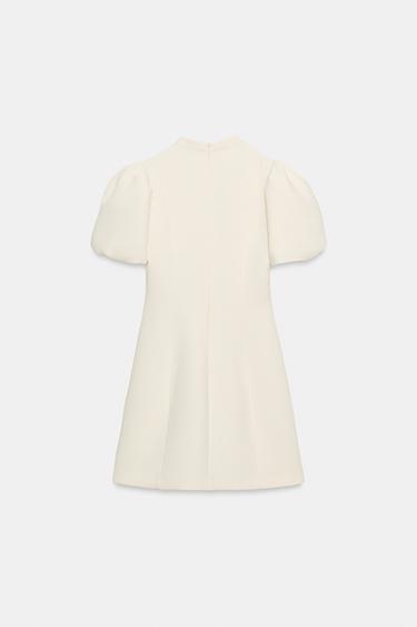 SHORT PUFF SLEEVE DRESS - Ecru by Zara - Image 2