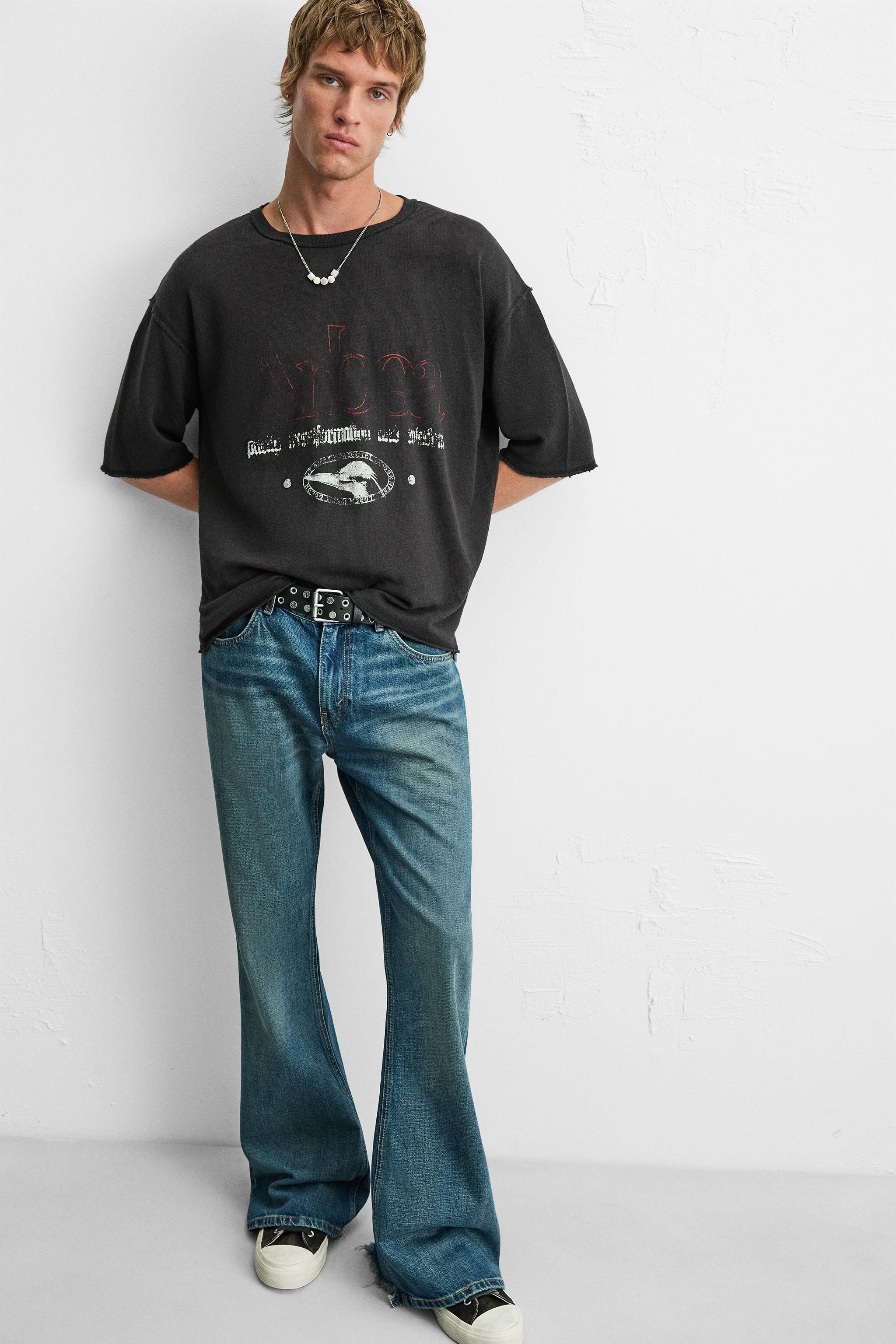 T-SHIRT EN MAILLE IMPRIMÉ DÉLAV