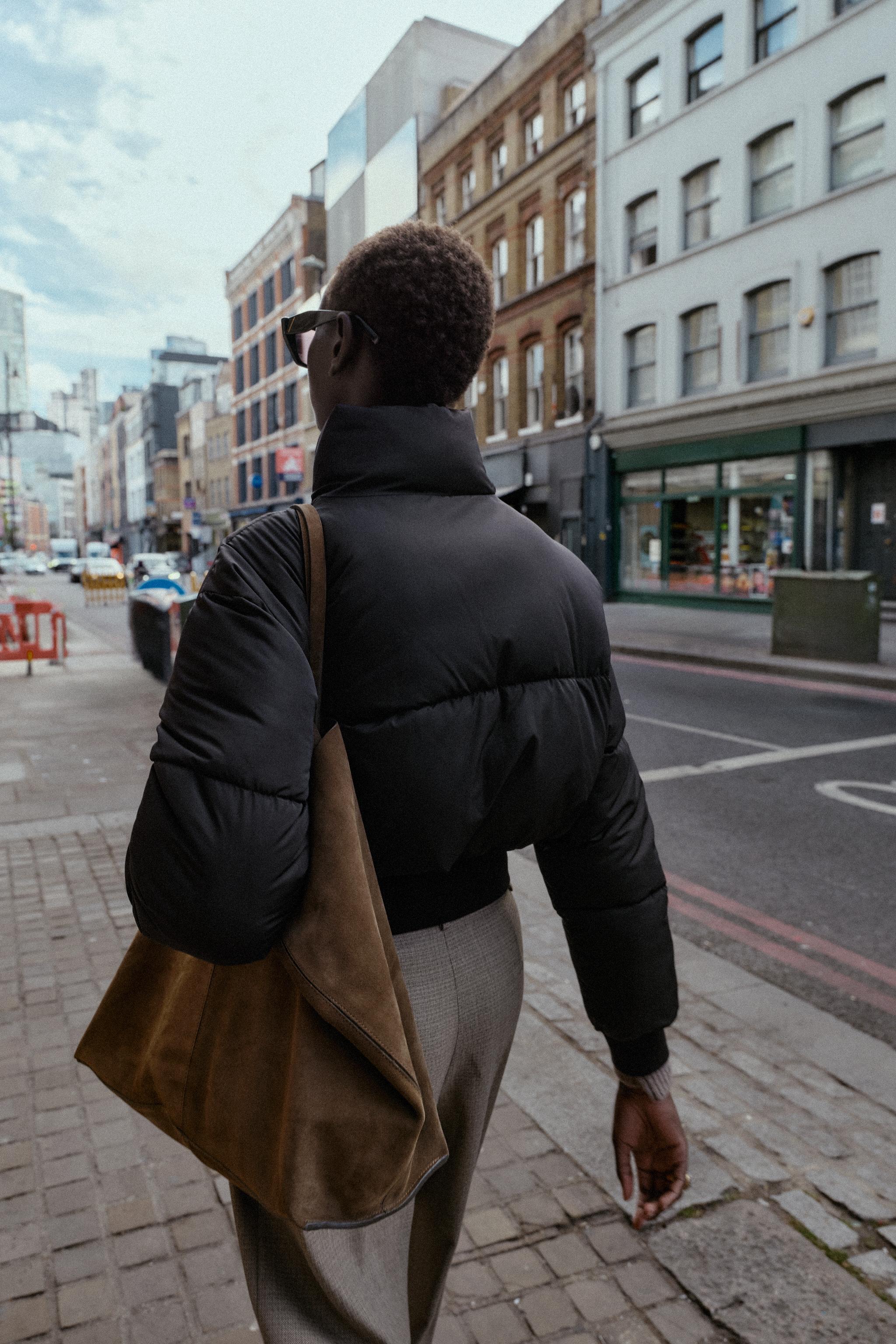 COMBINED CROPPED PUFFER JACKET Black ZARA United Kingdom