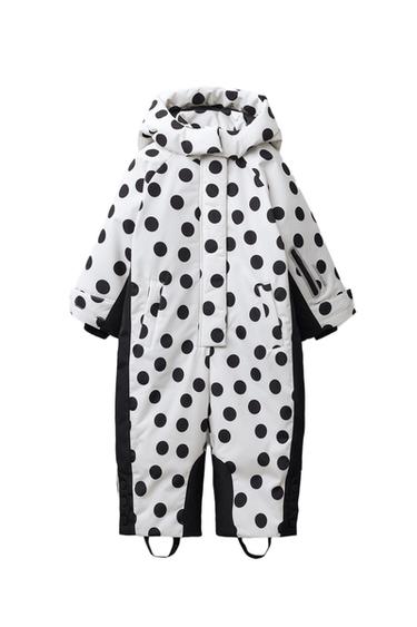 LANGER WASSER- UND WINDDICHTER OVERALL MIT PUNKTEN - Cremefarben von Zara