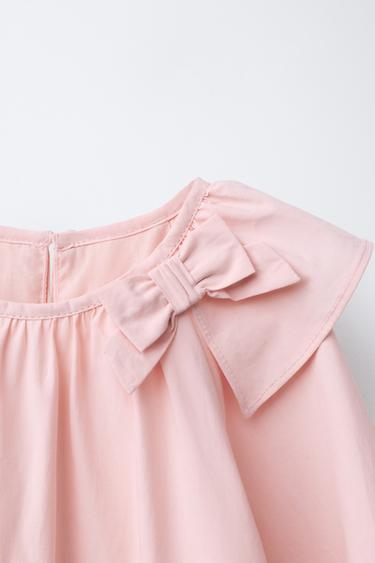 ROBE EN POPELINE AVEC LAÇAGES - Rose de Zara - Image 2