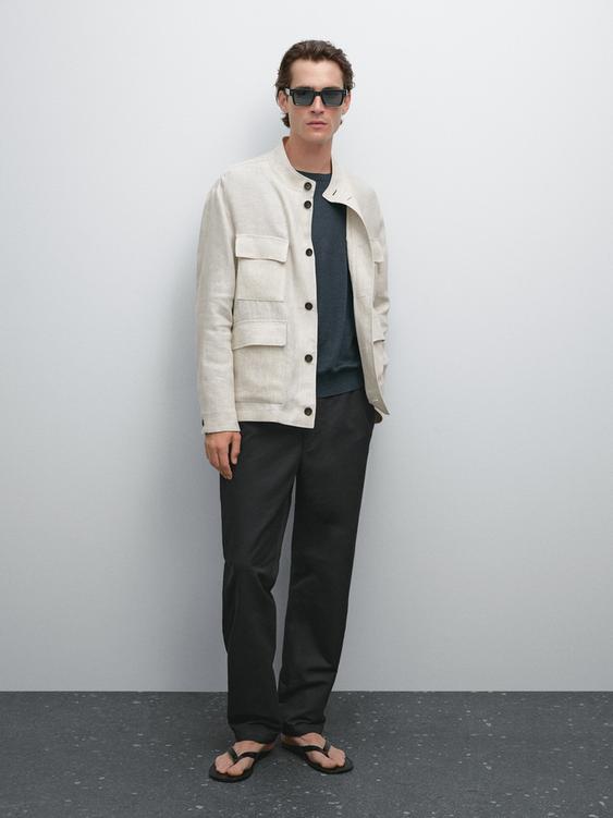 Total look linen overshirt