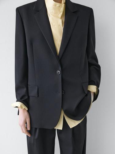 Zara 100% extra fine wool two-button blazer - Navy blue