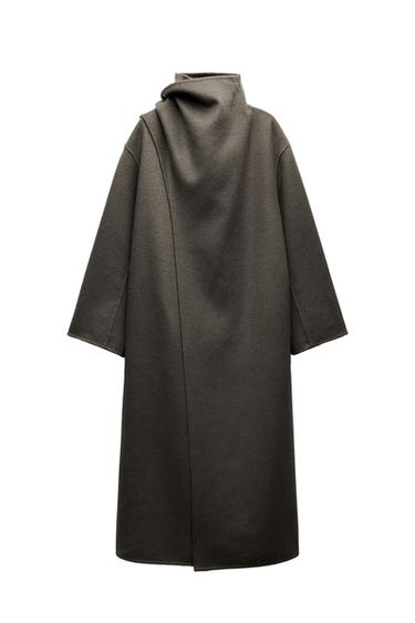ZW COLLECTION WOOL BLEND SCARF COAT